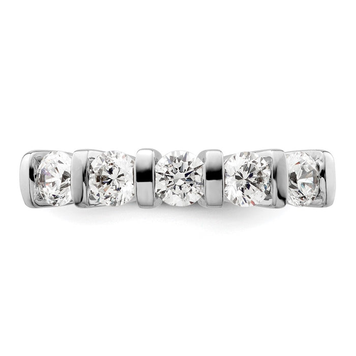 Buy Stylish 14K White Gold 5-Stone Diamond Band with 1 Carat Diamonds-4