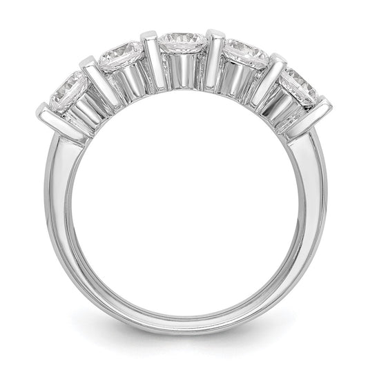 High-Quality 14K White Gold 5-Stone Diamond Band, 1.25 Carats - Stylish Value!