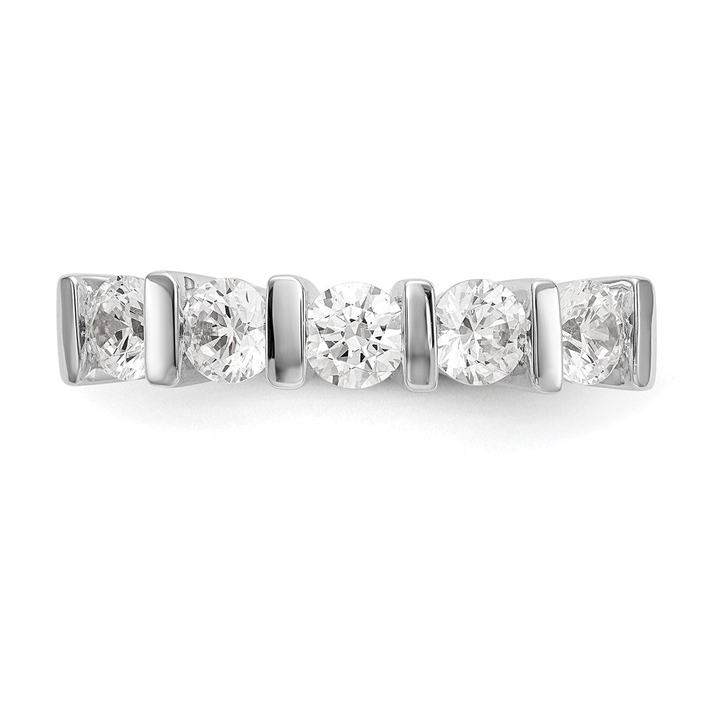 High-Quality 14K White Gold 5-Stone Diamond Band, 1.25 Carats - Stylish Value!