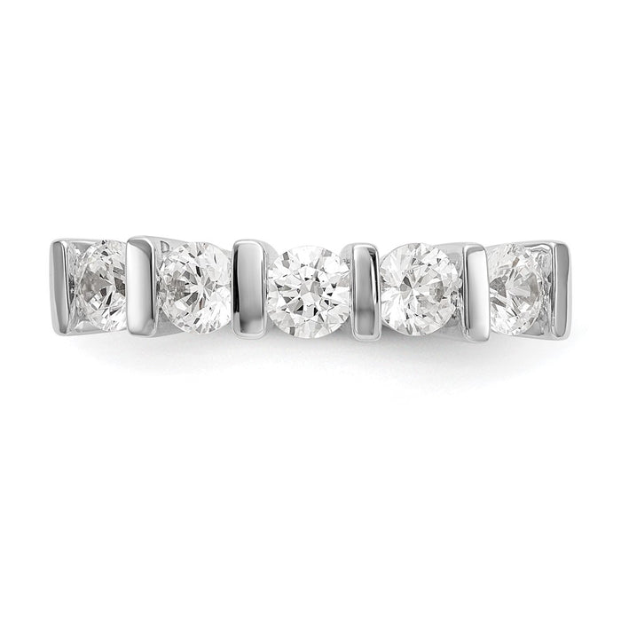 High-Quality 14K White Gold 5-Stone Diamond Band, 1.25 Carats - Stylish Value!-4