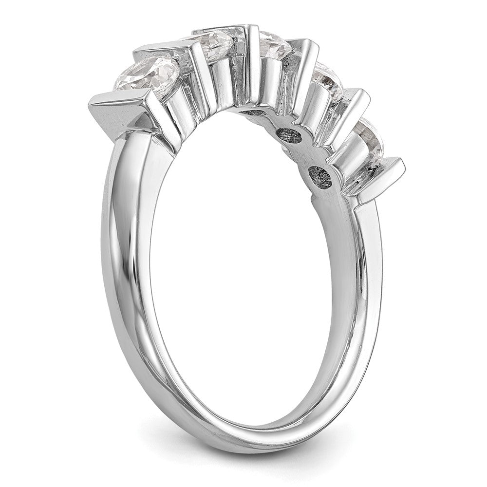 High-Quality 14K White Gold 5-Stone Diamond Band, 1.25 Carats - Stylish Value!