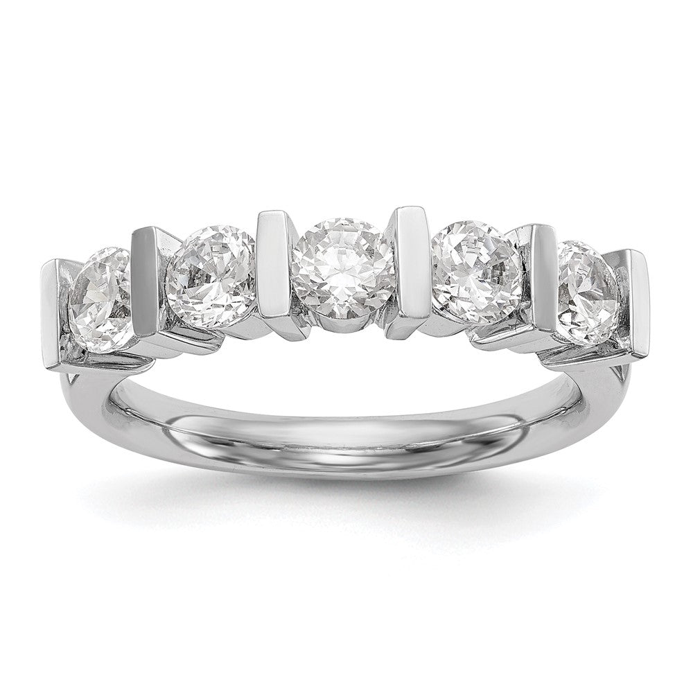 High-Quality 14K White Gold 5-Stone Diamond Band, 1.25 Carats - Stylish Value!
