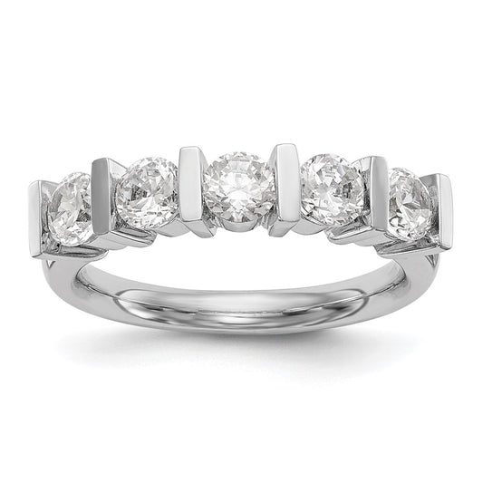 High-Quality 14K White Gold 5-Stone Diamond Band, 1.25 Carats - Stylish Value!