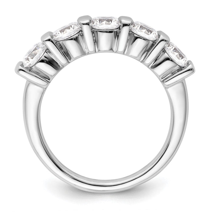 Exclusive 14K White Gold 5-Stone Diamond Band - 1.5 Carats, Stylish Design-2