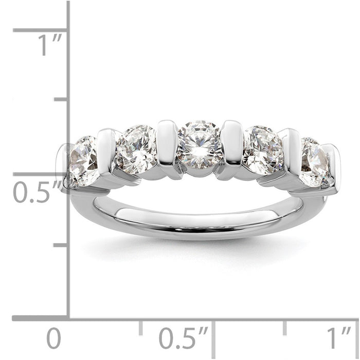Exclusive 14K White Gold 5-Stone Diamond Band - 1.5 Carats, Stylish Design-7