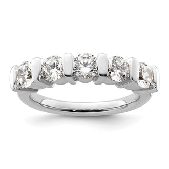 Exclusive 14K White Gold 5-Stone Diamond Band - 1.5 Carats, Stylish Design