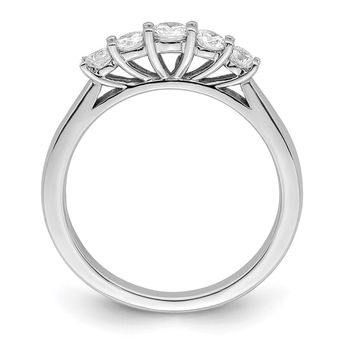 Buy Stylish 14K White Gold 5-Stone Diamond Band Setting - Affordable Elegance-2