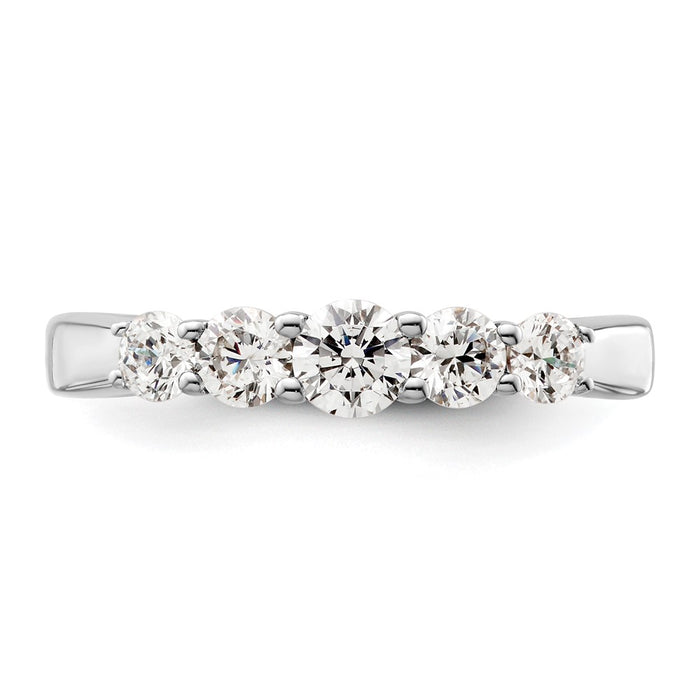Buy Exclusive 14K White Gold 5-Stone Semi-Mount Band for 3.9mm Center Stone-4