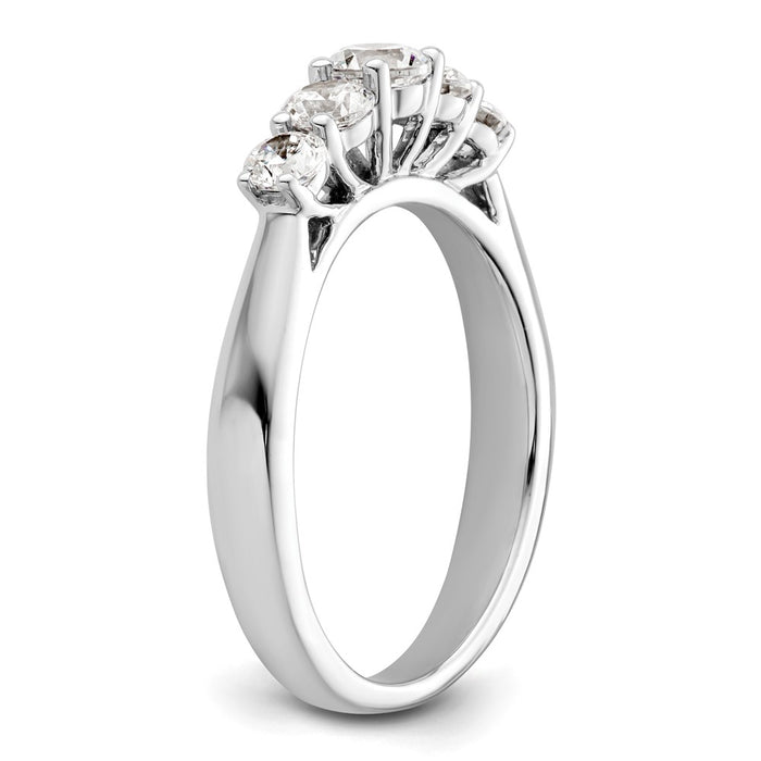 Buy Exclusive 14K White Gold 5-Stone Semi-Mount Band for 3.9mm Center Stone-6