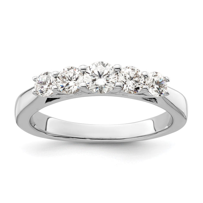 Buy Exclusive 14K White Gold 5-Stone Semi-Mount Band for 3.9mm Center Stone-1