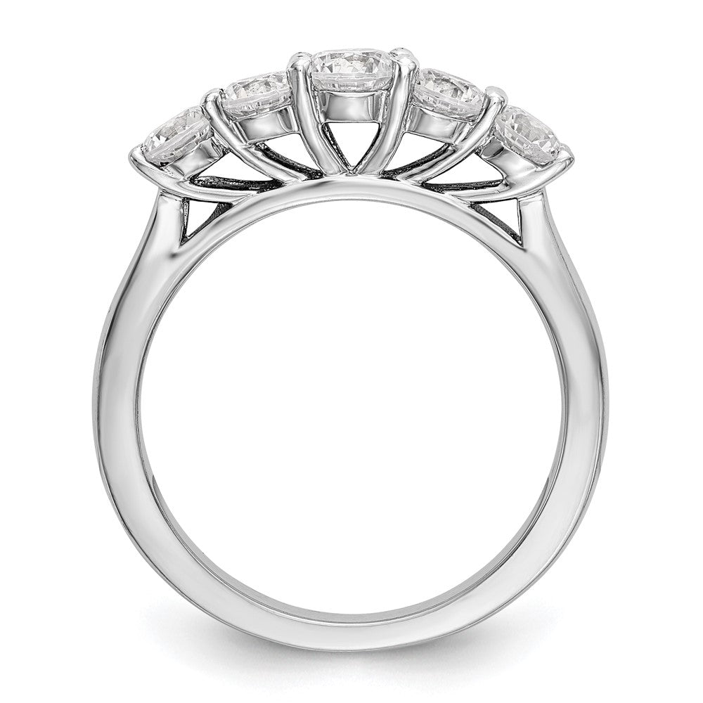 Buy 14K White Gold 5-Stone Band for 4.2mm Round Stone - Stylish 3/4 Carat Setting