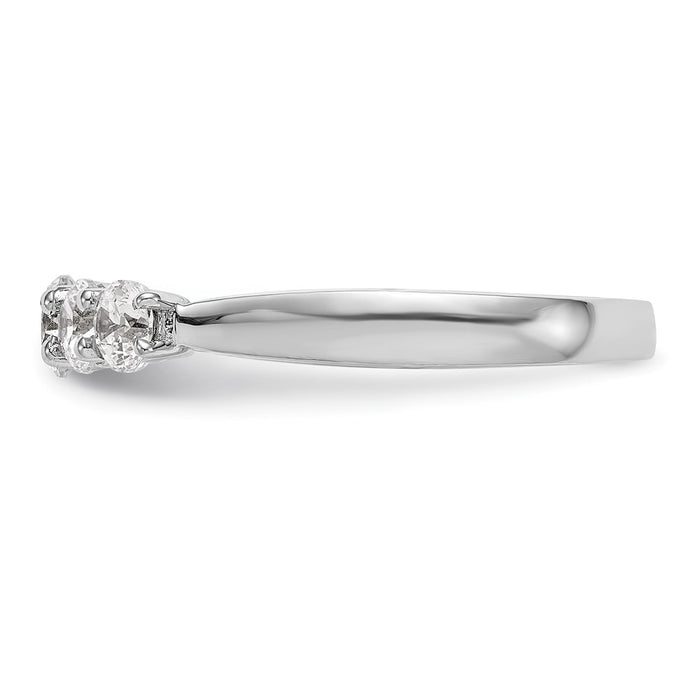 Buy 14K White Gold 5-Stone Band for 4.2mm Round Stone - Stylish 3/4 Carat Setting-3