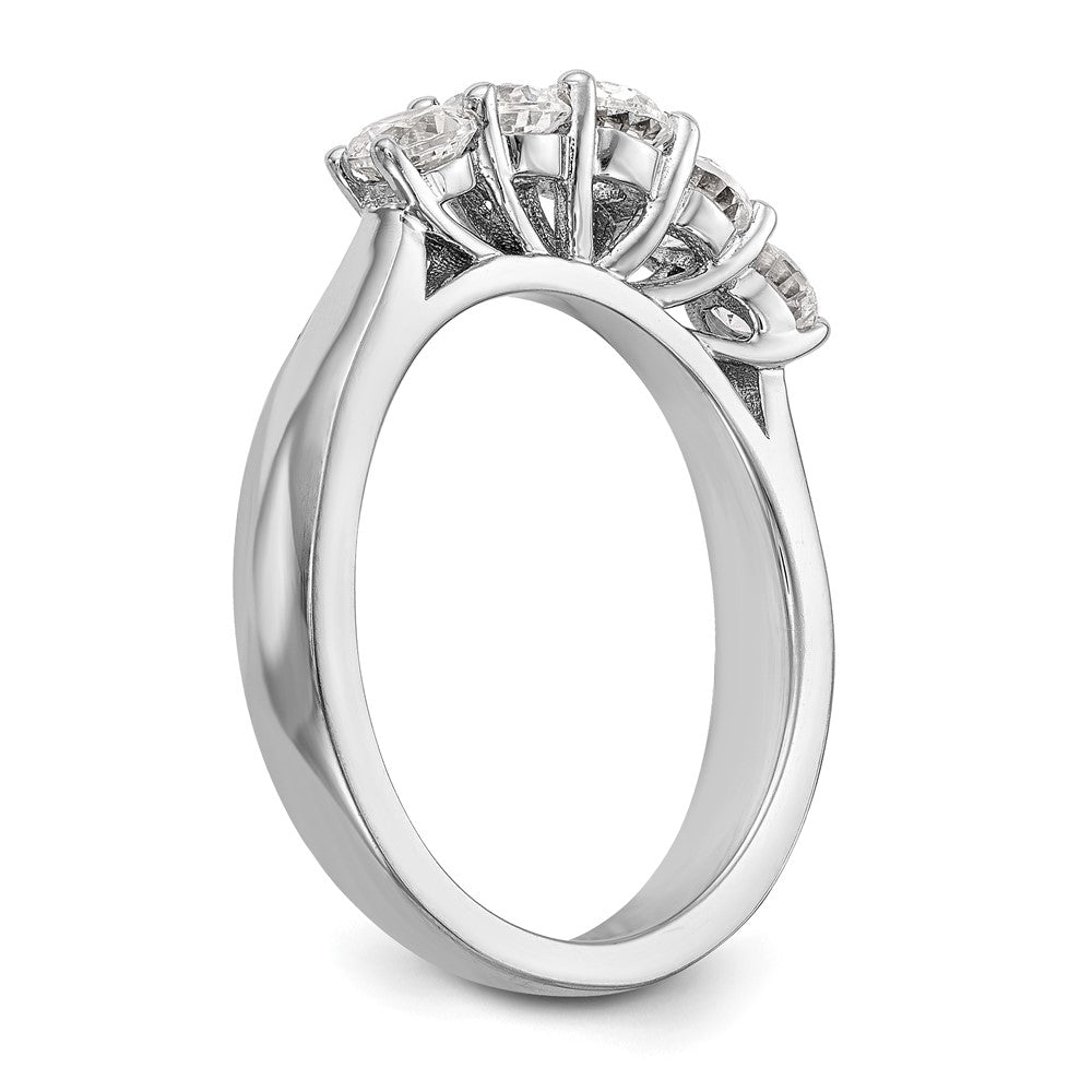 Buy 14K White Gold 5-Stone Band for 4.2mm Round Stone - Stylish 3/4 Carat Setting
