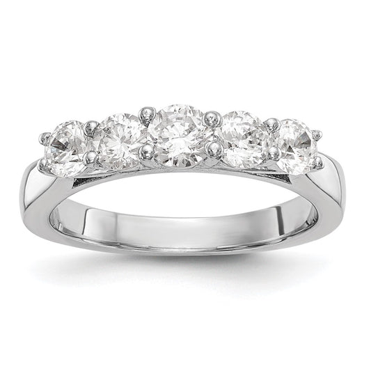 Buy 14K White Gold 5-Stone Band for 4.2mm Round Stone - Stylish 3/4 Carat Setting
