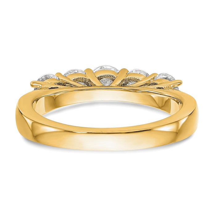 Buy Exclusive 14K Yellow Gold 5-Stone Diamond Band Setting - Stylish and Affordable!-5