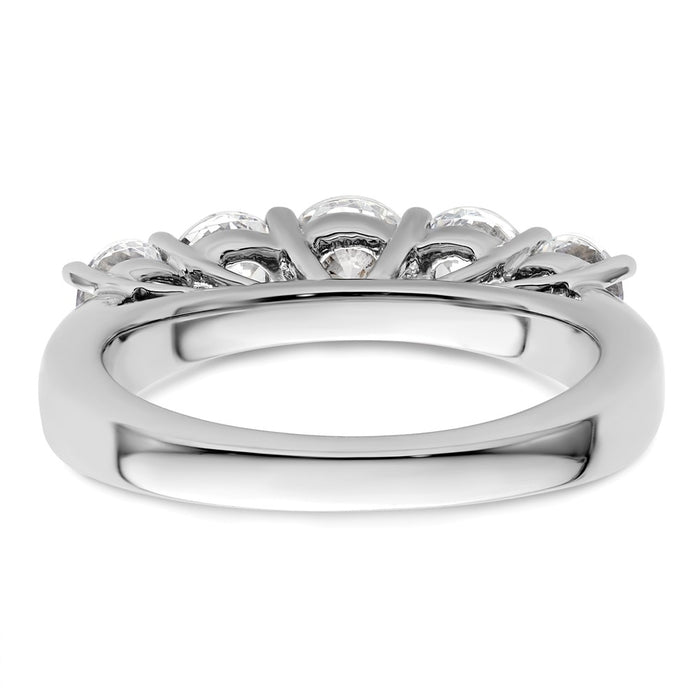 Exclusive 14K White Gold 5-Stone Semi-Mount Band - 1 Carat Total Weight-5