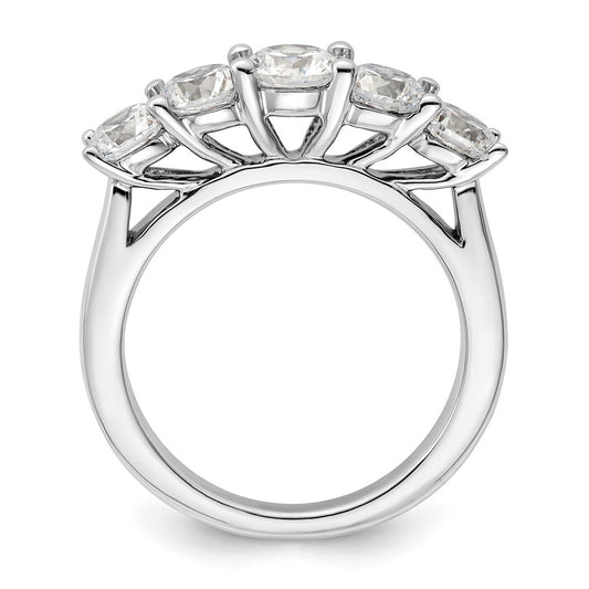 Buy Exclusive 14K White Gold 5-Stone Semi-Mount Band for 5.2mm Center Stone