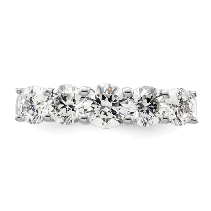 Buy Exclusive 14K White Gold 5-Stone Semi-Mount Band for 5.2mm Center Stone-4