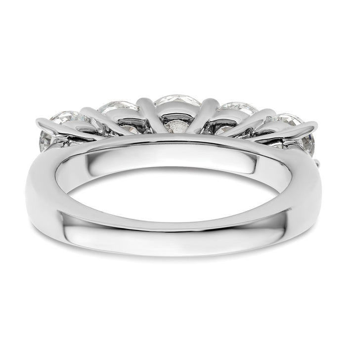 Buy Exclusive 14K White Gold 5-Stone Semi-Mount Band for 5.2mm Center Stone-5