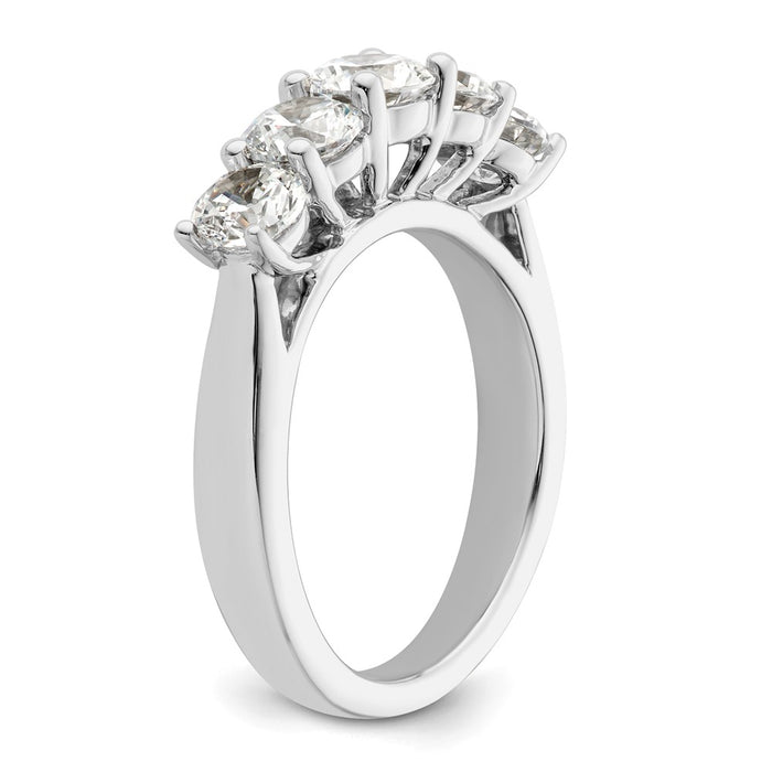 Buy Exclusive 14K White Gold 5-Stone Semi-Mount Band for 5.2mm Center Stone-6
