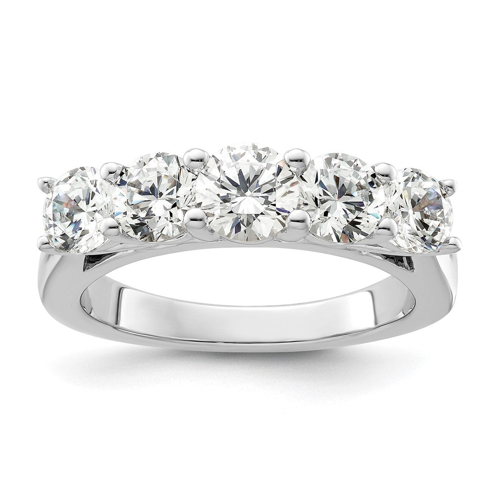 Buy Exclusive 14K White Gold 5-Stone Semi-Mount Band for 5.2mm Center Stone