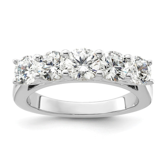 Buy Exclusive 14K White Gold 5-Stone Semi-Mount Band for 5.2mm Center Stone