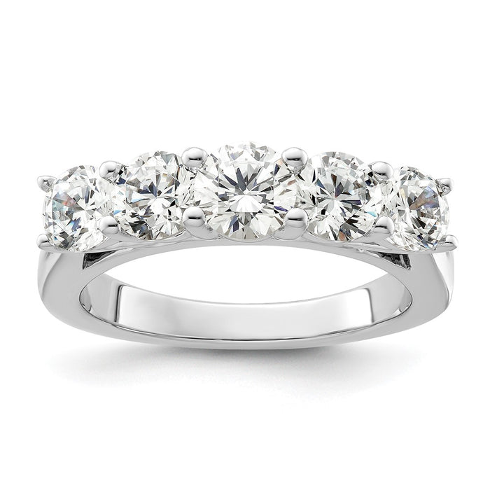 Buy Exclusive 14K White Gold 5-Stone Semi-Mount Band for 5.2mm Center Stone-1