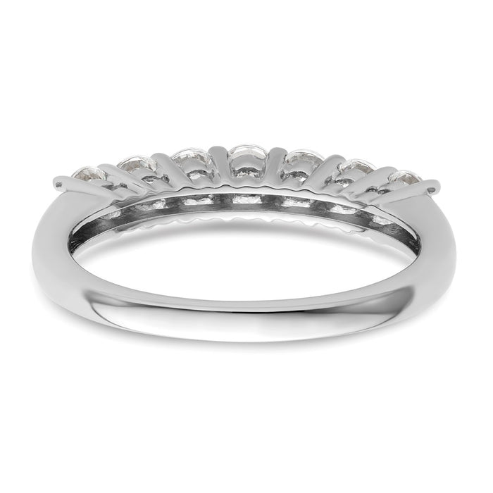 Exclusive 14K White Gold 7-Stone Diamond Band - 3/4 Carat, Stylish Value!-5