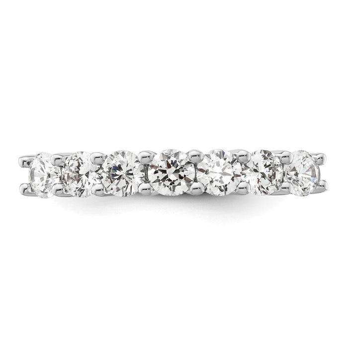 Exclusive 14K White Gold 1 Carat Diamond Band - Stylish 7-Stone Setting-4