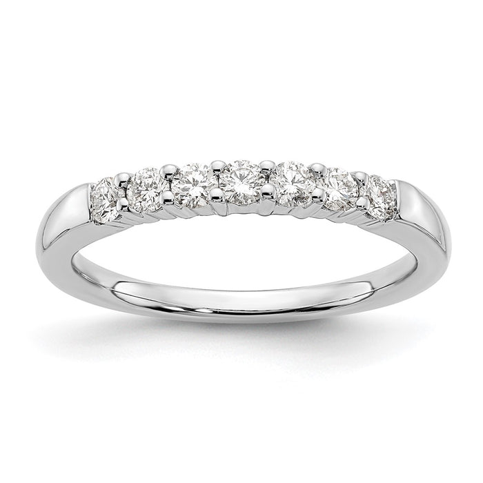 Buy Stylish 14K White Gold 7-Stone Round Diamond Band - 1/3 Carat Value-1