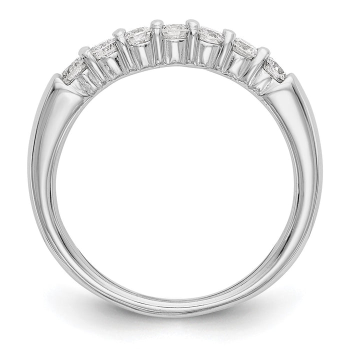 Exclusive 14K White Gold 7-Stone Diamond Band - 3/4 Carat, Stylish Value!-2