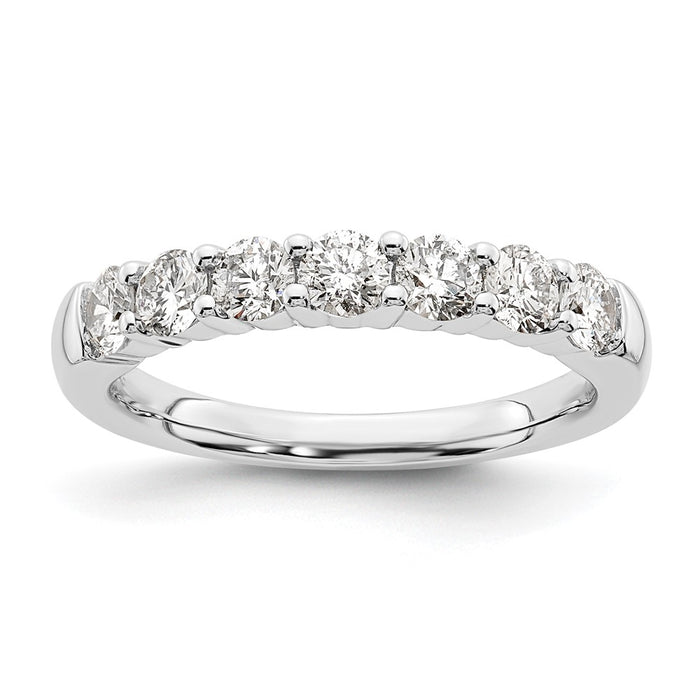 Buy Stylish 1 Carat Round Diamond Band in 14K White Gold - 7-Stone Setting-1
