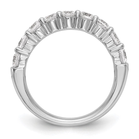 Buy 14K White Gold 1 Carat Round Diamond Band - Stylish 9-Stone Setting