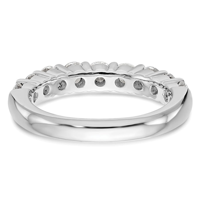 Buy 14K White Gold 1 Carat Round Diamond Band - Stylish 9-Stone Setting-5
