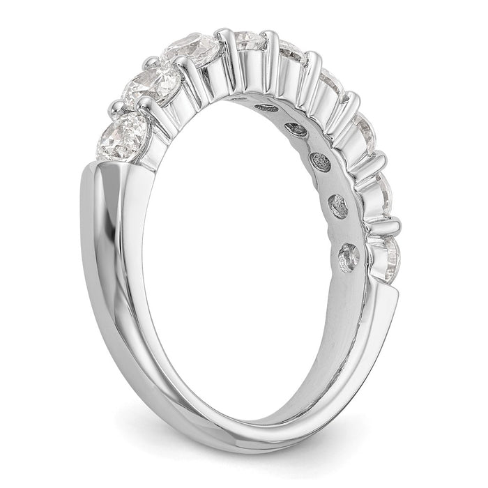Buy 14K White Gold 1 Carat Round Diamond Band - Stylish 9-Stone Setting-6