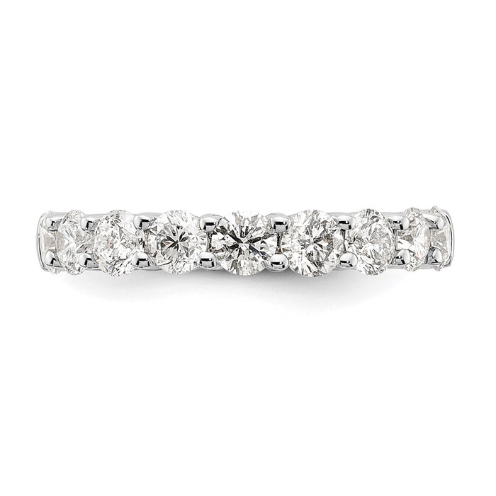 Exclusive 14K White Gold 1.6 Carat Diamond Band - Stylish 9-Stone Setting-3