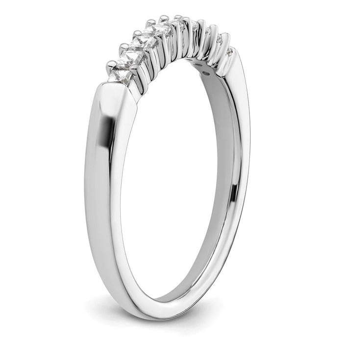 Buy Stylish 14K White Gold Diamond Band Setting for 9 Princess Cuts (1.8mm)-6