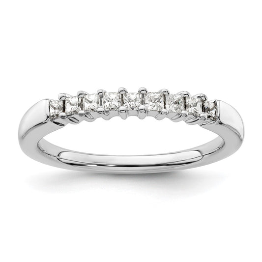 Buy Stylish 14K White Gold Diamond Band Setting for 9 Princess Cuts (1.8mm)