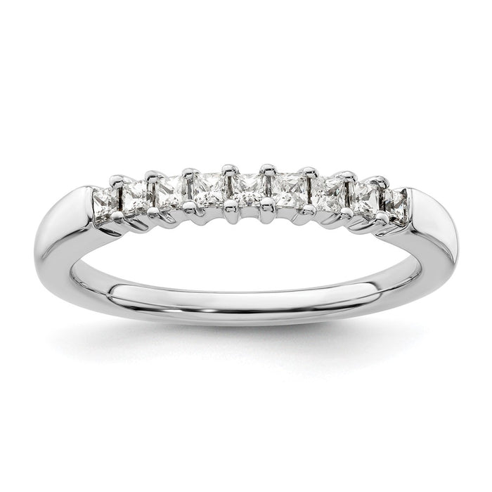 Buy Stylish 14K White Gold Diamond Band Setting for 9 Princess Cuts (1.8mm)-1
