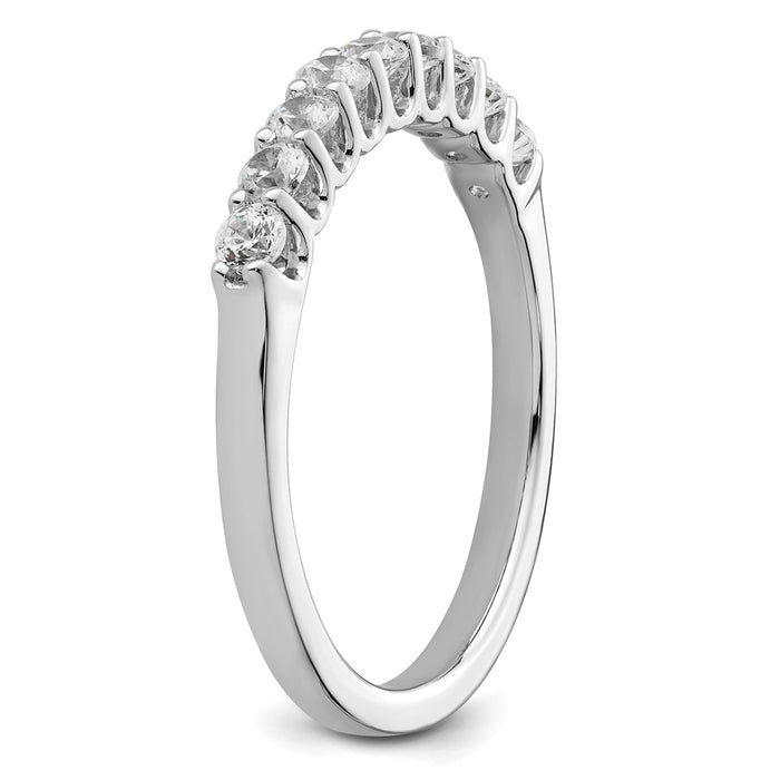 Buy Exclusive 14K White Gold Diamond Band - 1/2 Carat, Stylish 9-Stone Design-6