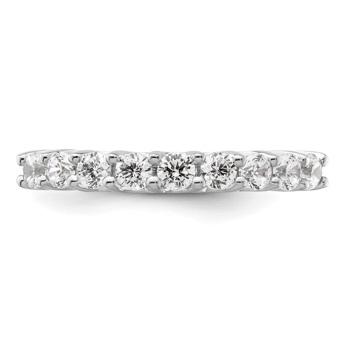 High-Quality 14K White Gold 9-Stone Diamond Band Setting - Stylish Value Choice!-4