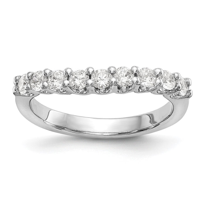 Order Luxury 14K White Gold Diamond Band - 7/8 Carat, 9-Stone Design-1