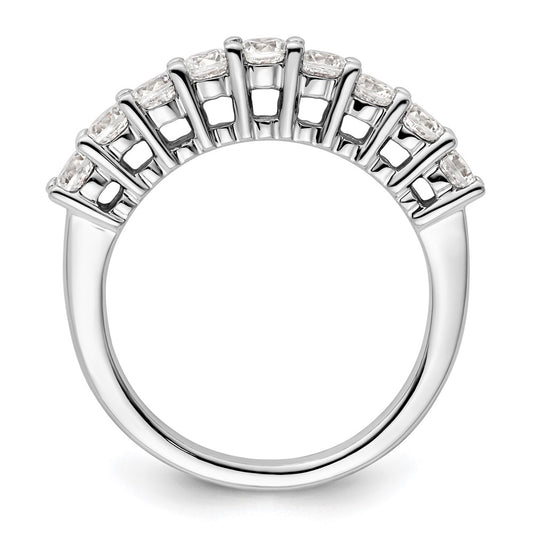 Buy Exclusive 14K White Gold 1 Carat Round Diamond Band - Stylish 9-Stone Setting