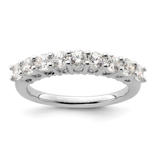 Buy Exclusive 14K White Gold 1 Carat Round Diamond Band - Stylish 9-Stone Setting