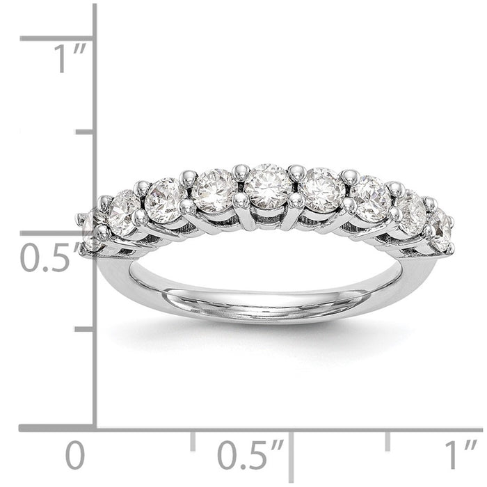 Exclusive 14K White Gold 9-Stone Diamond Band - 1.15 Carat Luxury Design-7