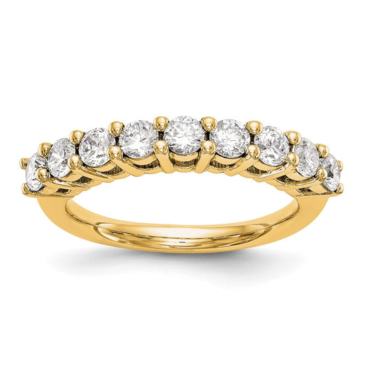 Buy Exclusive 14K Yellow Gold 9-Stone Diamond Wedding Band - Luxury Value!