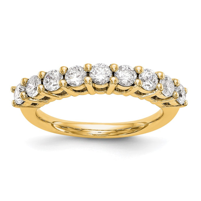 Buy Exclusive 14K Yellow Gold 9-Stone Diamond Wedding Band - Luxury Value!-1