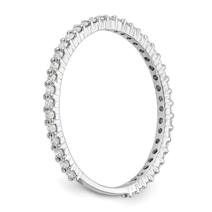 Buy Stylish 14K White Gold Wedding Band with 1/3 Carat Diamonds - Affordable!-6