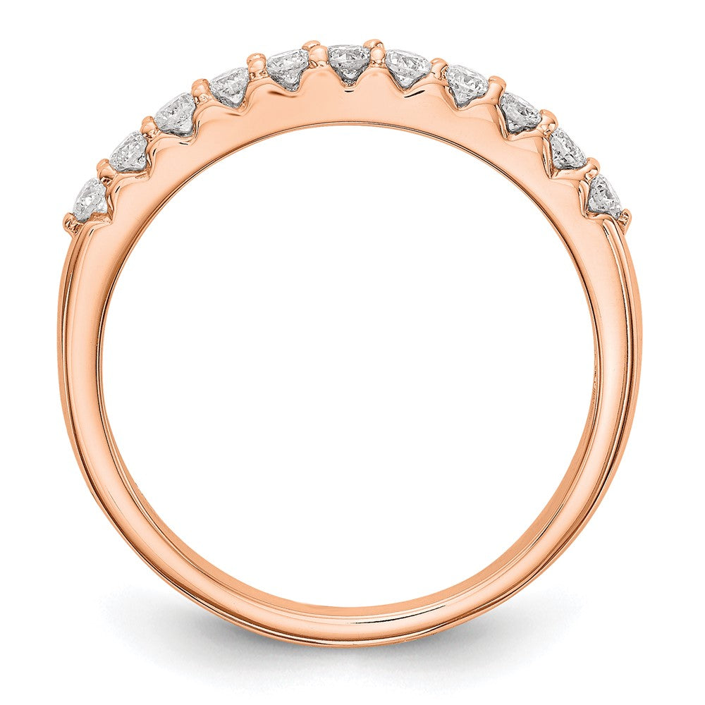 High-Quality 14K Rose Gold 11-Stone Diamond Band, 1/3 Carat - Stylish Value!