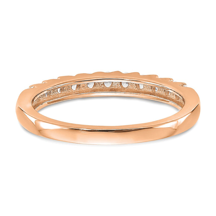 High-Quality 14K Rose Gold 11-Stone Diamond Band, 1/3 Carat - Stylish Value!-5